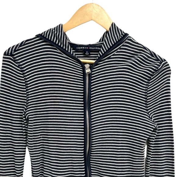 Tommy HilfigerJunior Long Sleeve Full Zip Hooded Striped Sweatshirt Size M - Picture 2 of 11